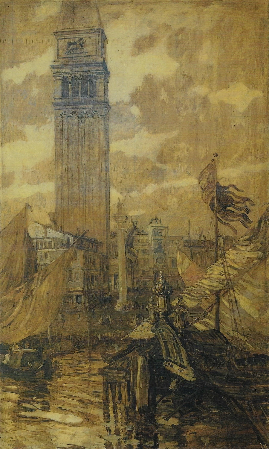  34-Ettore Tito-Campanile e vele-1912-Banca Antoniana Popolare Veneta, Padova 